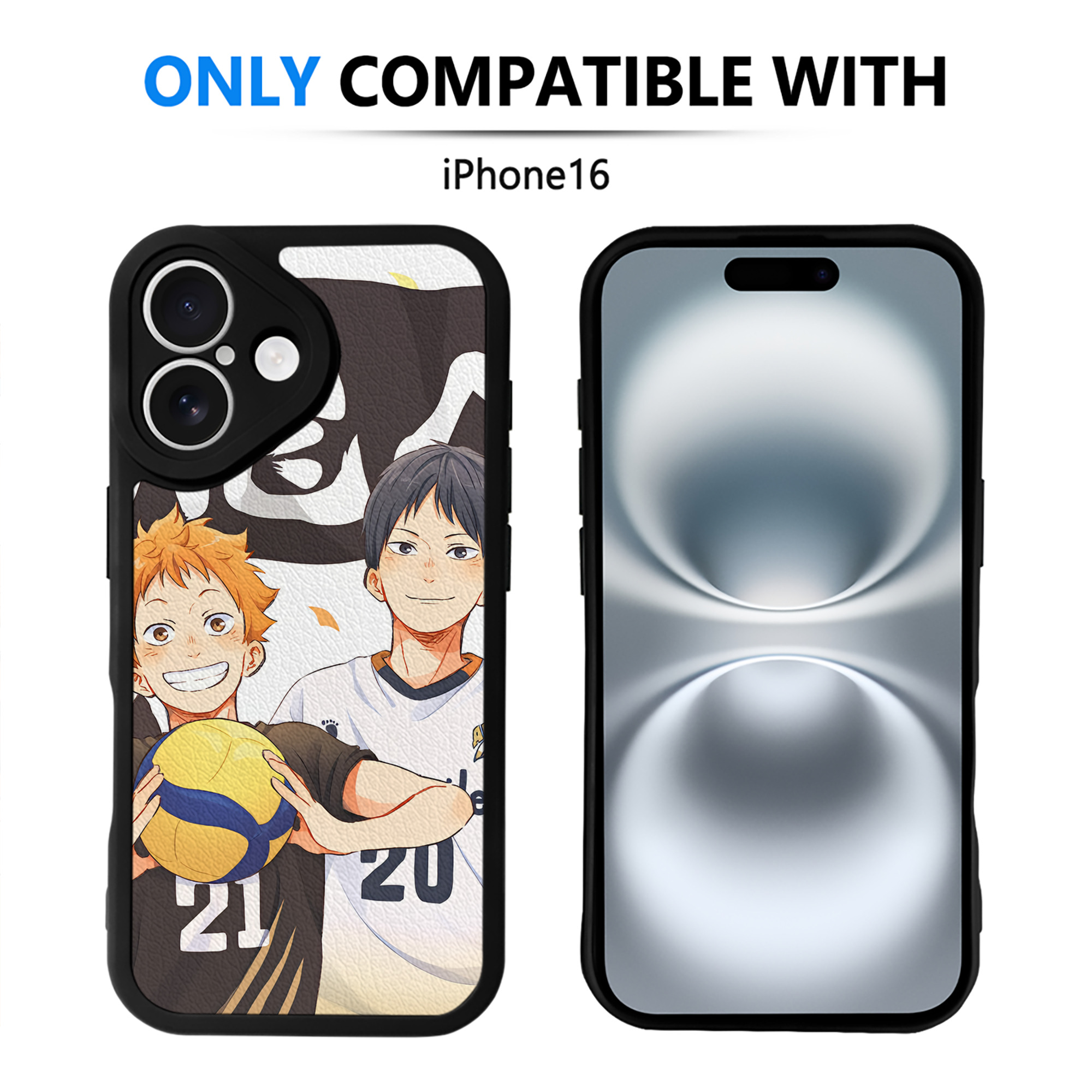 （画像用） ハイキュー!! Haikyu!! 【iPhone 16シリーズ対応】シリコンスマホケース（レザー調） 材質：シリコン